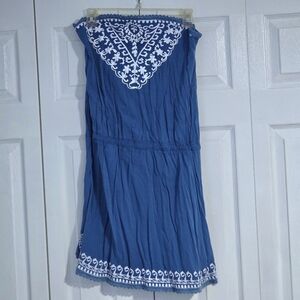 Blue Embroidered Women's Dress